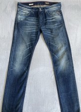 Replay Jeto 100% Cotton Distressed Blue Denim Jeans 34W34L Men’s MINT Rare Zip