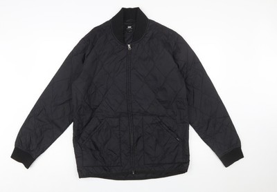 Edwin Herren Jacke schwarz gesteppt Nylon Reißverschluss Größe M Freizeit