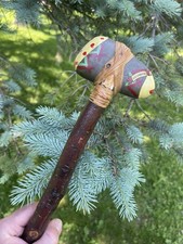 Vintage North Woods Indian Lac du Flambeau WI  Souvenir Tomahawk Hand Painted