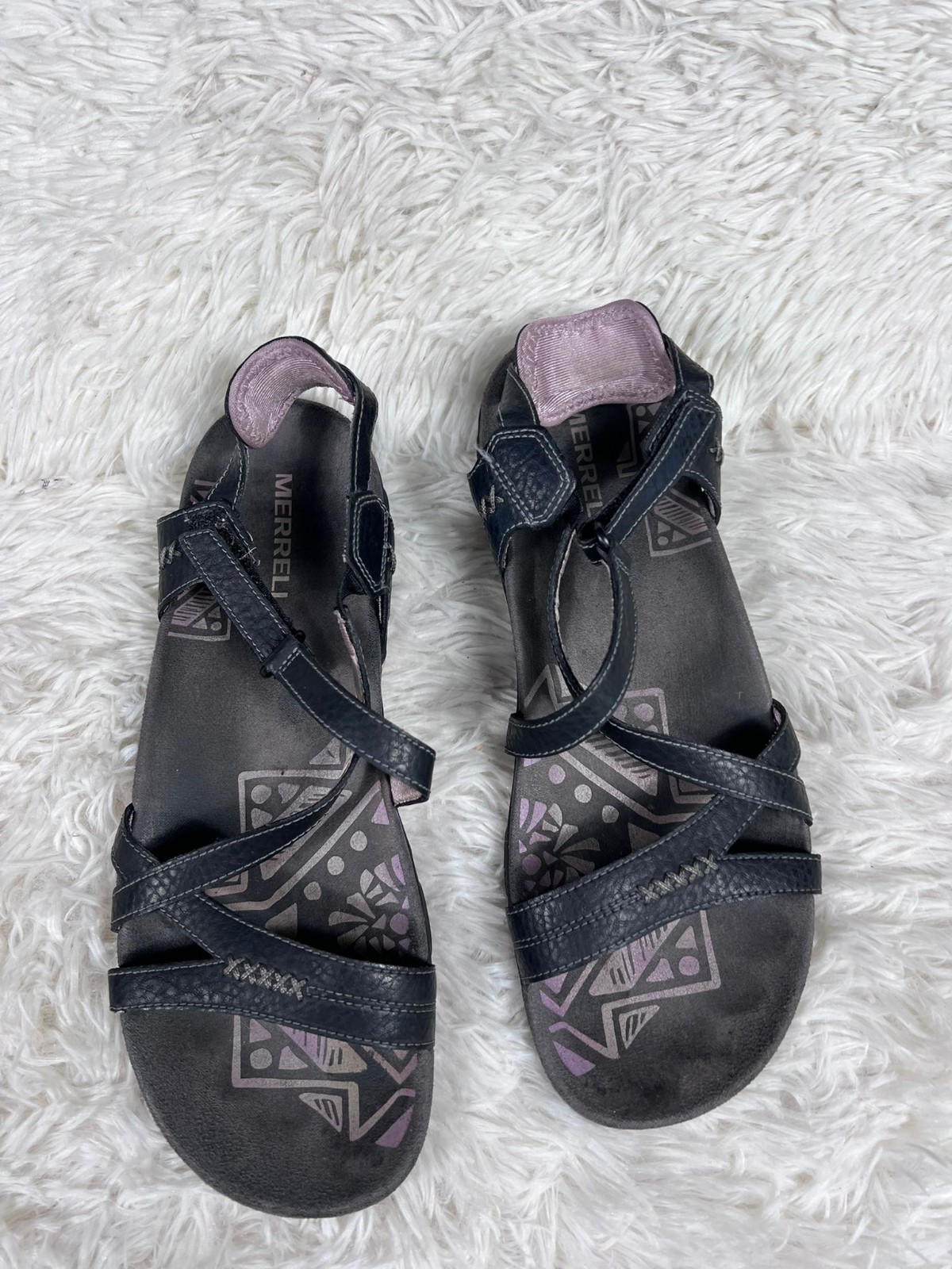 Merrell Keepsake sandali da passeggio con cinturino donna taglia 8 nero lilla scarpe escursionismo