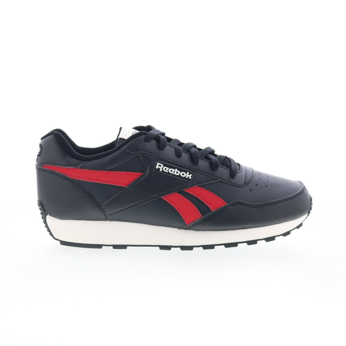Reebok Rewind Run Mens Black Leather Lace Up Lifestyle Sneakers
