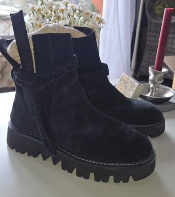Super RUNDHOLZ Boots Gr.40 Wildleder schwarz,TOP!!