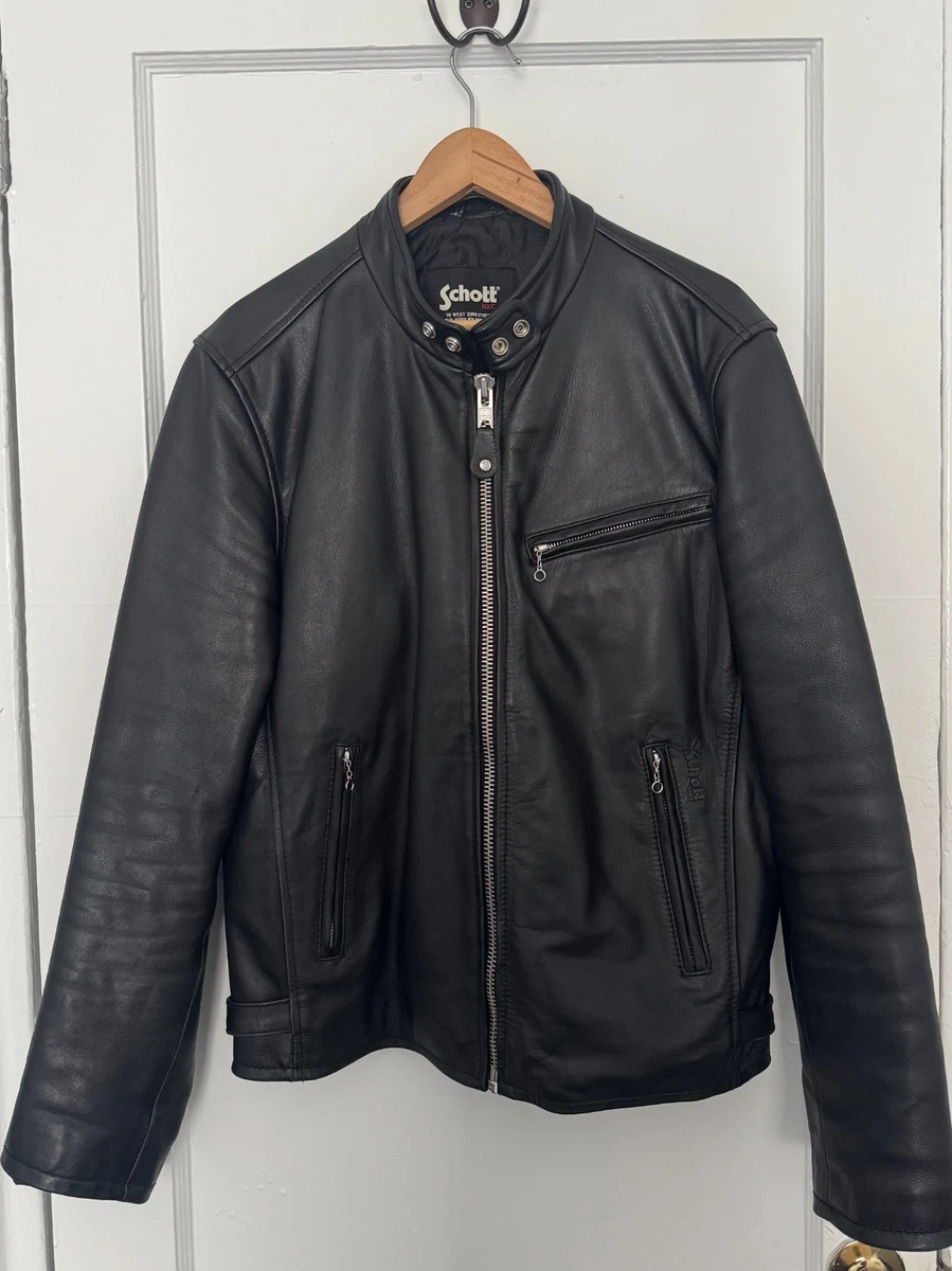 Chaqueta de cuero Schott Café Racer 6875 talla L para hombre
