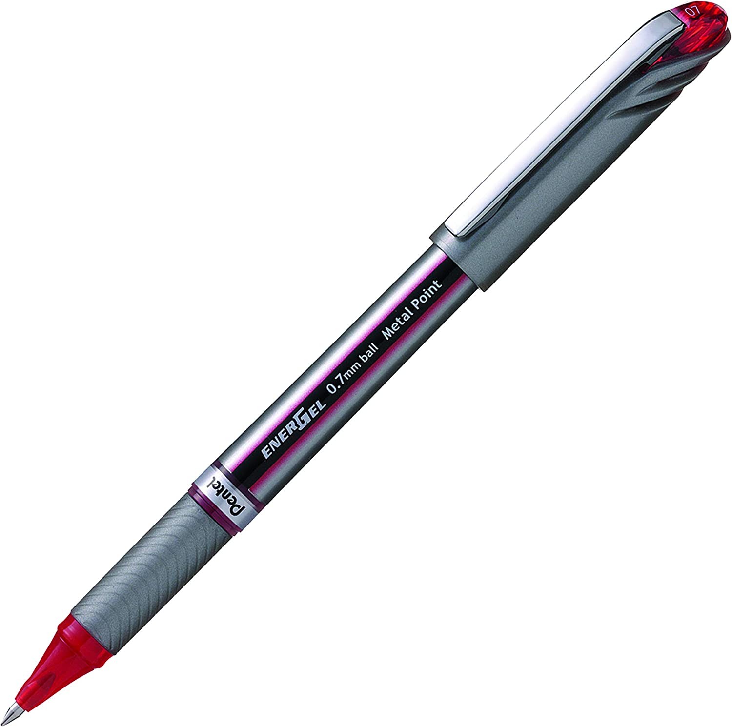 Liquid Gel Ink Rollerball Pen Red 0.7mm Pentel Energel BL27 - 12 Pack