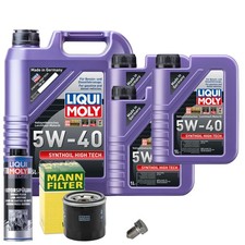 Motoröl 5W40 LIQUI MOLY 8L+MANN Ölfilter+Spülung+Ölablassschraube