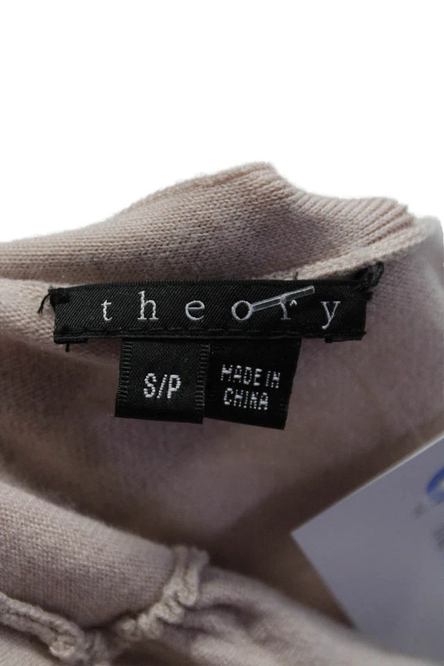 Cárdigan suéter abierto Theory para mujer tejido de lana dos ventilaciones manga larga rosa talla S Foto 4 de 4