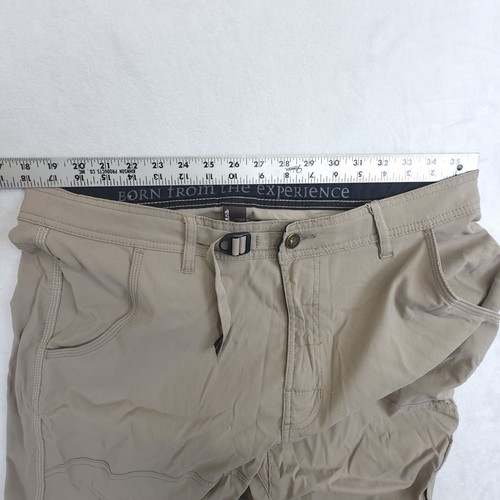 prAna Breathe Hiking Pants Mens 36x34 Tan Performance Stretch Slim - Picture 6 of 9