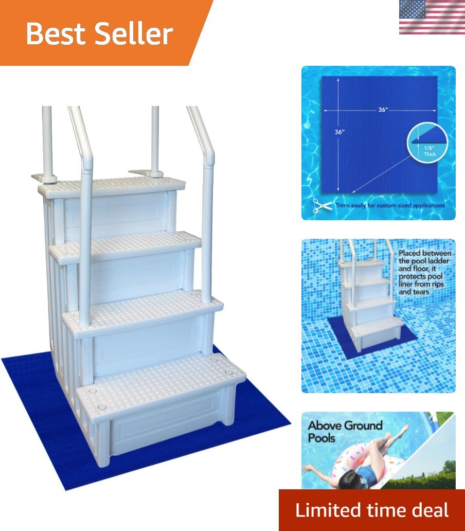 Asegura tu piscina con almohadilla antideslizante para escaleras RESILIA Royal Blue 36x36 - 0,125" de grosor