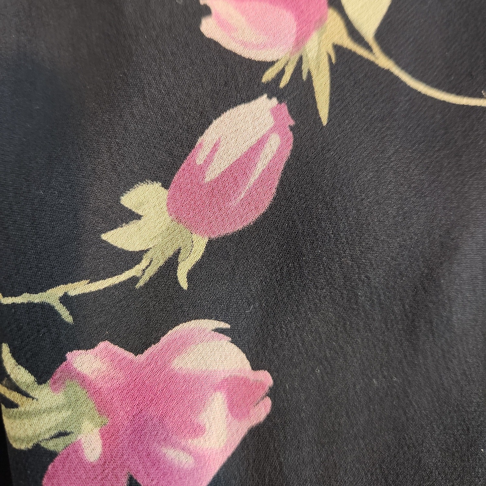 Robbie Bee 90s Silk Dress Set – Black Floral Sheath Dress Matching Sheer Jacket