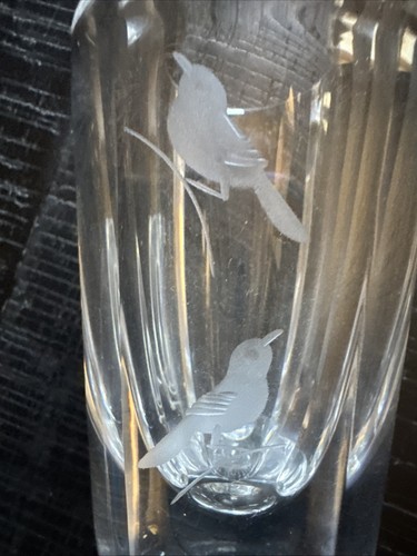 MCM VNT Orrefors Swedish Art Glass Etched Lot 4 Birds Mother Child Girl Stars - Picture 17 of 24