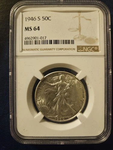 1946-S Walking Liberty Half Dollar 50c NGC MS64