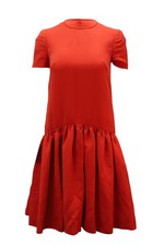 Alexander Mcqueen Drop Waist Dress In Wool Women Red Size 38