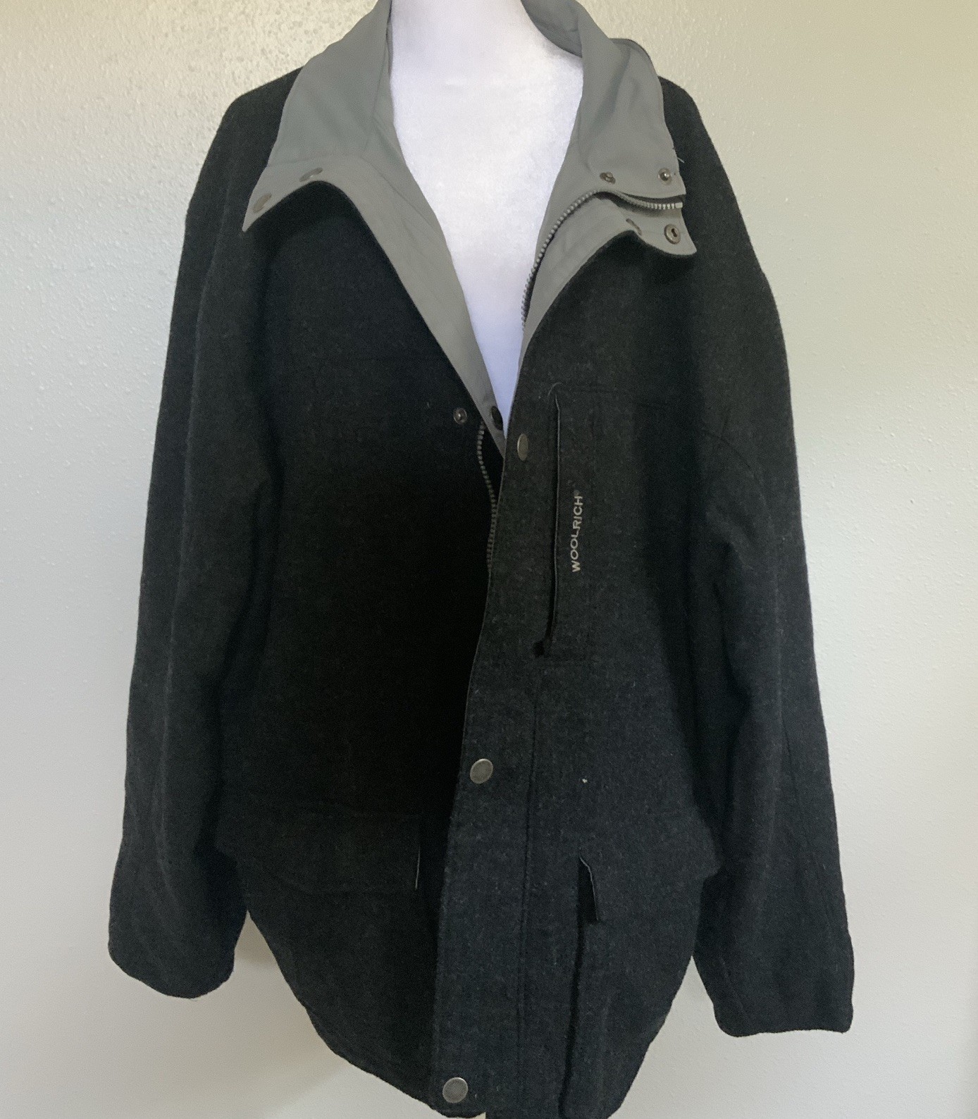 Woolrich Anthrocite Reversible Jacket Mens Light … - image 7