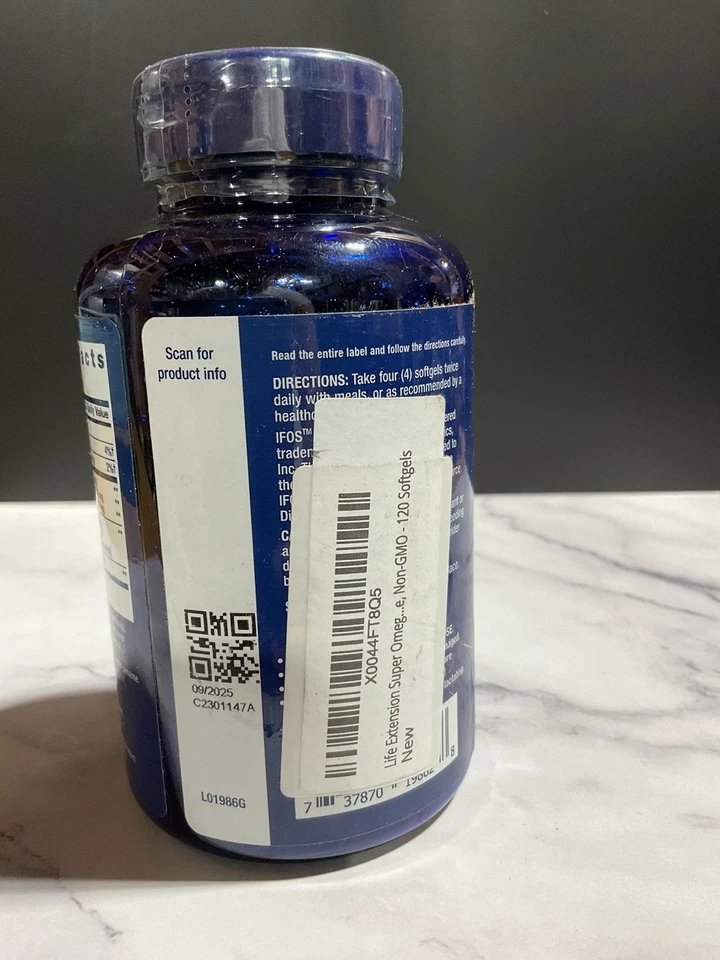 Aceite de pescado Life Extension Super Omega-3 extracto de oliva 240 CT cápsulas blandas caducidad 25/09 Foto 3 de 3