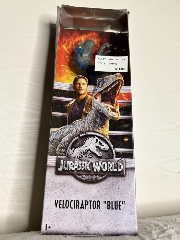 MATTEL~JURASSIC WORLD~VELOCIRAPTOR BLUE ACTION FIGURE~2018 NEW/BOX DINOSAUR - Image 2 of 4