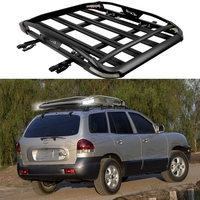 55'' Roof Rack Cargo Carrier Basket Rooftop Baskets w/LED Light For Hyundai Santa
