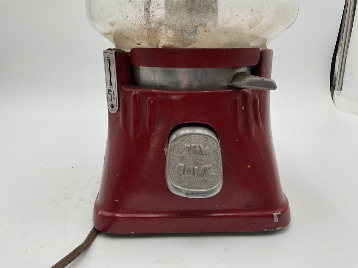 Silver King 5 Cent Vending Machine Hot Peanuts 1940s Red top Light