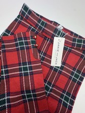 Janie and Jack Girls Plaid Pants NWT Gold Button Detail Size 7