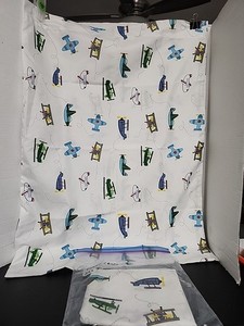 Planes   Handmade Pillow Cases 22 X 30  (2)  New Printed Both Sides