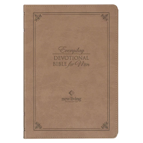 NLT Men’s Everyday Devotional Bible in Vegan Leather Tan by Christian Art Gifts 2024
