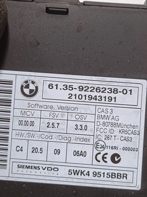 Centralina BMW 3 E90 E91 2011 CAS 9226238 ARA357462 - Immagine 3 di 3