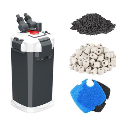 Fishkeeper Canister Aquarium Filter 3-Stage 390 GPH for Up to 100 Gal