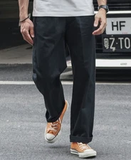 1970s Straight-Leg Work Pants - Khaki Non Stock 100% Cotton Fits J9