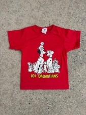 Vintage 90s DISNEY 101 Dalmatians Kids Tshirt Red Size 6/7 100 cotton USA Made