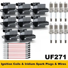 8 Pack Square Ignition Coil & Spark Plug Wire For 2000-2006 GMC Yukon XL 2500