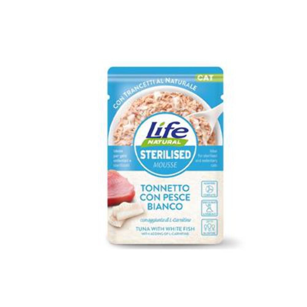 LIFE BUSTE FUNZIONALI STERILIZZATO TONNETTO CON PESCE BIANCO 70 GR