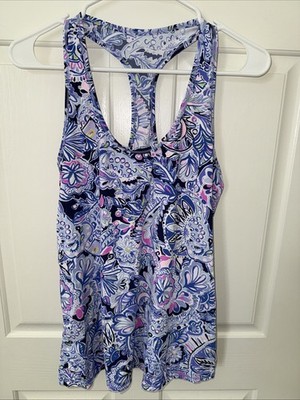 Lilly Pulitzer Namastay In The Jungle LUXLETIC TANK Meryl Nylon UPF50+ Small