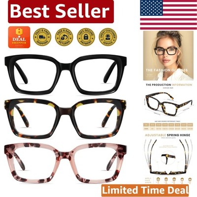 Effortless Vision Comfort - 3-Pack Blue Light Blocking Oversize Square Glasses