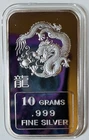 ⭐️10 Gram .999 Fine Silver Bullion Bar- Dragon- In Protective Case