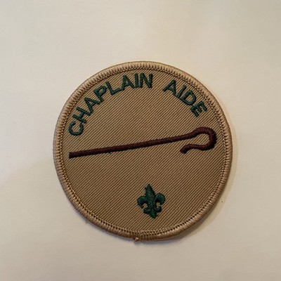 Tan Chaplain Aide plastic back BSA Position Patch