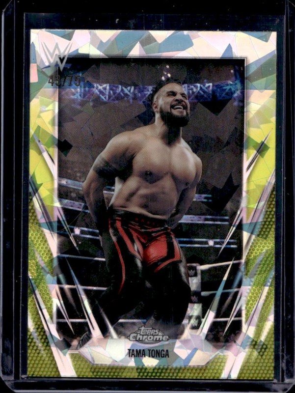 2026 Topps Chrome WWE Sapphire Tama Tonga Yellow Refractor #/75