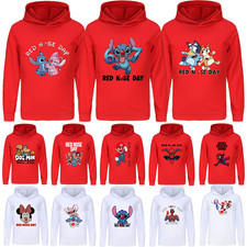 NEW Kids Boys Girls Red Nose Day 2026 Hoodie Comic Relief Childrens Cartoon Top