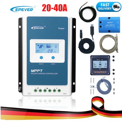 EPEVER MPPT 20A 30A 40A Solar Laderegler Tracer AN eBox , und Zubehör 12V 24V