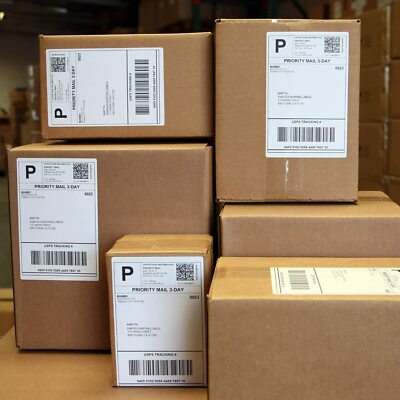 4000 Etiquetas De Envío Térmicas 4x6 Pulgadas – Para Impresoras Zebra, Formato Fanfold, Blanco