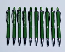 10ct Lot Misprint Metal Retractable Soft Cross-Grip Stylus Pens: GREEN 🍏