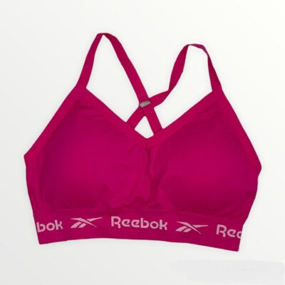 Reebok Pink Padded Sports Bra Size 
