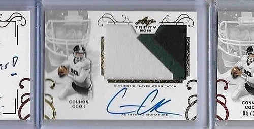 2016 Leaf Trinity Connor Cook 3 Color Patch Gold Foil Auto RC MSU Panthers QB