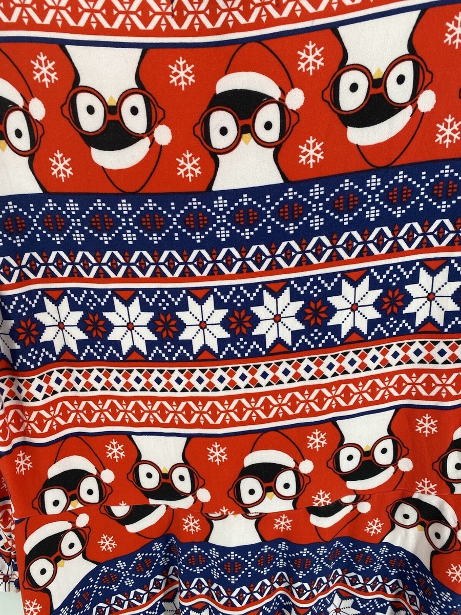 Derek Heart Dress Womens Large Christmas Penguin 3/4 Sleeves Soft Fit And  Flare | eBay