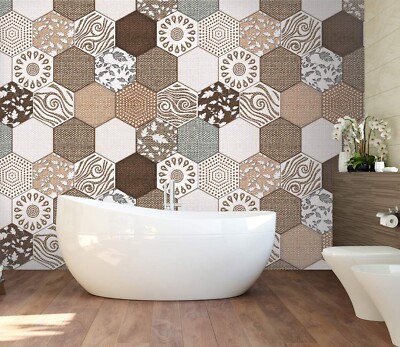 3D Tile Pattern E2191 Wallpaper Mural Paper Wall Print Indoor Murals CA Honey