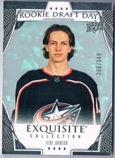 2022-23 EXQUISITE COLLECTION ROOKIE DRAFT DAY KENT JOHNSON 206/349 COLUMBUS BLUE