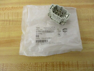 Harting 09330062601 HAN 6E-M-S Connector Insert Han 6 E-STI-S