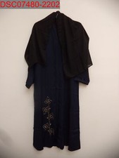 NWOT - Women's Navy Beaded Dress with Black Wrap, Size XL