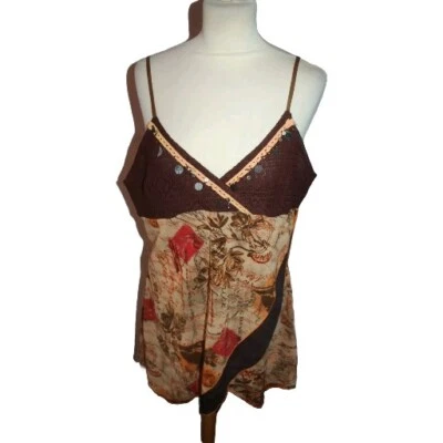 TOP VOILE BRETELLES FEMME °°° PATRICE BREAL °°° TAILLE 5 . SEQUINS - Photo 1/4