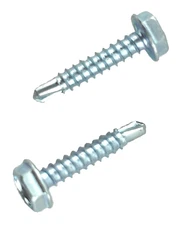 #6 Zinc Plated Case Hardened Steel Hex Washer Head Self Drilling Dura-Screws