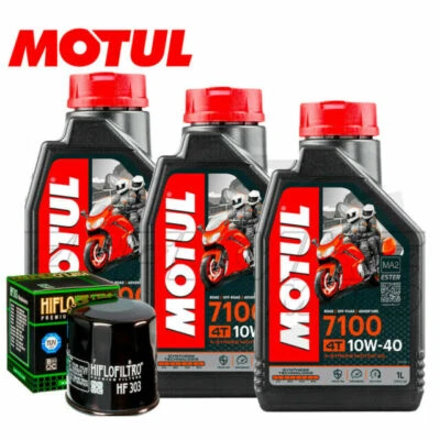 Kit Entretien Pour Yamaha FZ6 Fazer 2004-2006 Huile Motul 7100 10W40 + Filtre - Photo 1/3