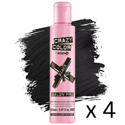 Crazy Color Pro 030   Black - 150ml / 5oz - Pack of 4